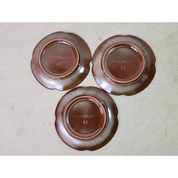 Frankoma Pottery Saucers Plate Plainsman Peach Mountain 5E Brown 5 3/4" Vintage - Picture 7 of 13